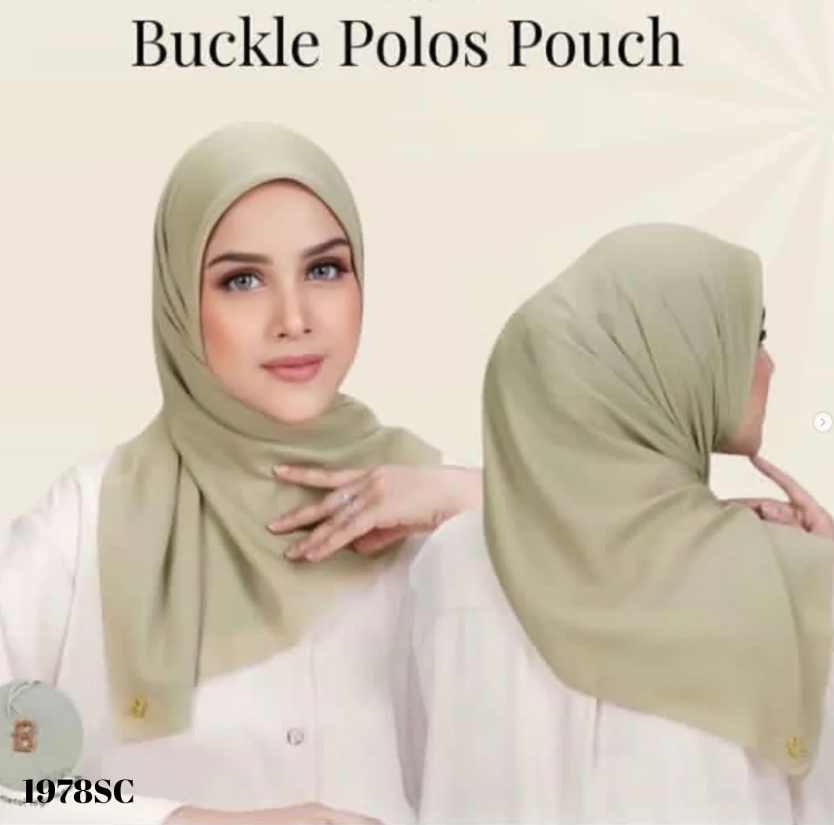 Hijab Segi 4 - BUCKLE POLOS by: BUCKLE SCARF