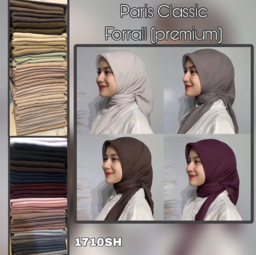 Hijab Segi Empat - PARIS CLASSIC FORALL by: HELWA (1710SH)