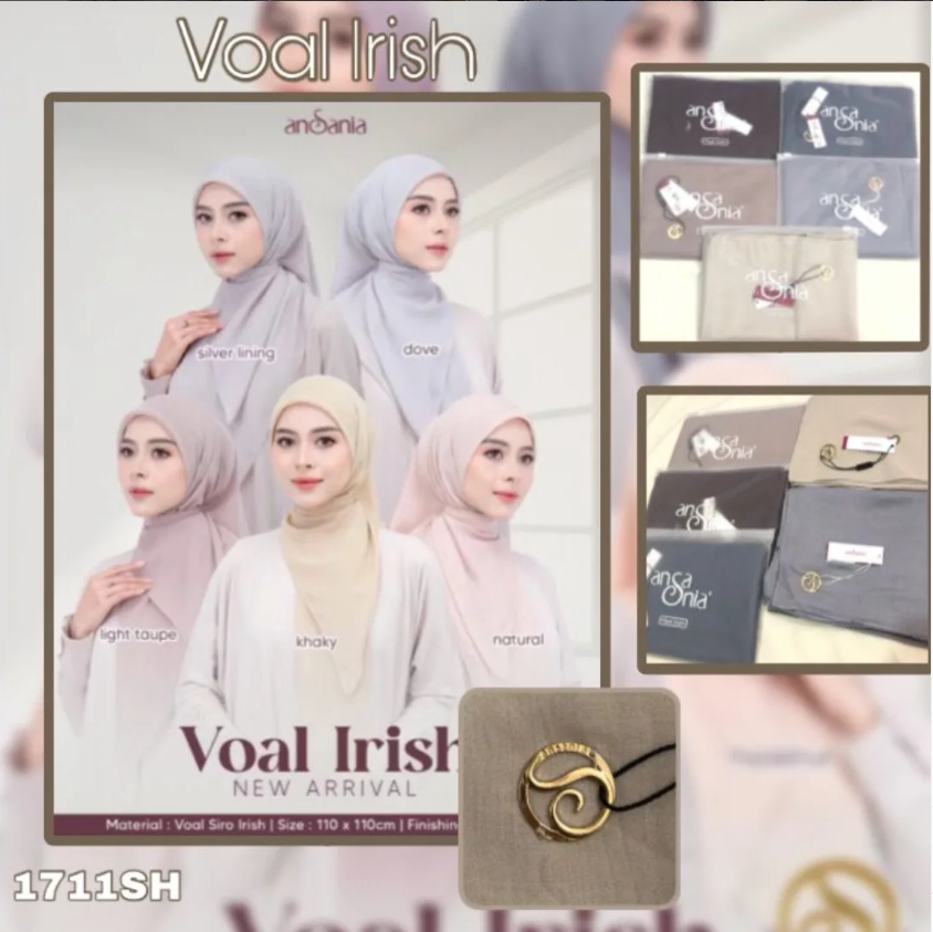 Hijab Segi Empat - VOAL IRISH by Helwa